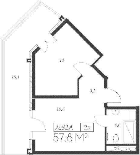 Продается 2-комн. квартира, 38.7 м²