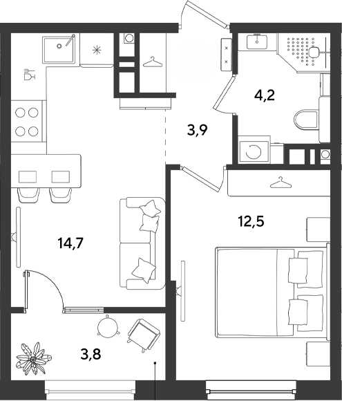Продается 1-комн. квартира, 35.3 м²