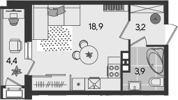 Студия, 26 м², 10/24 этаж, ЖК «Рекорд»