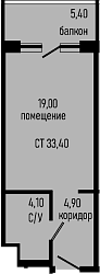 Студия, 28 м², 3/8 этаж, ЖК «Курортный отель Алеан Селект Агой»