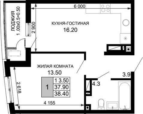 2-комн. Фонтаны