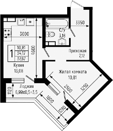 1-комн. Ботаника Хиллс