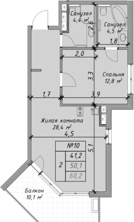 2-комн. Оазис Азова