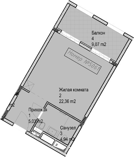 Студия, 32.3 м², 5/6 этаж, ЖК «Гостиничный комплекс Николай 1»