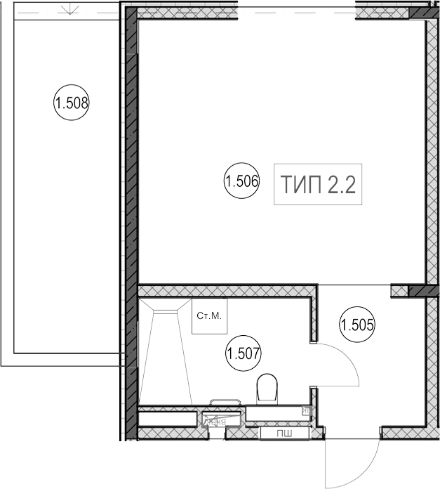 Продается 1-комн. квартира, 45.2 м²