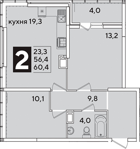 Продается 3-комн. квартира, 56.4 м²