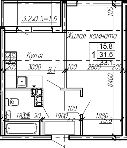 Продается 1-комн. квартира, 31.5 м²