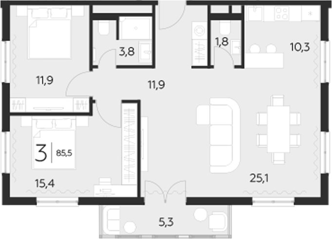2-комн. LeePrime Residences Polyana Sochi