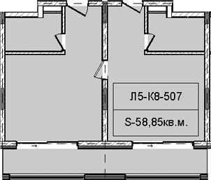 Продается 1-комн. квартира, 58.85 м²