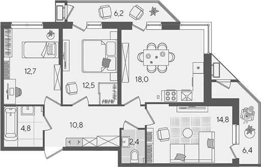 Продается 4-комн. квартира, 76 м²