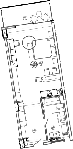 Студия, 46.6 м², 3/8 этаж, ЖК «Mandarin Garden Hotel»