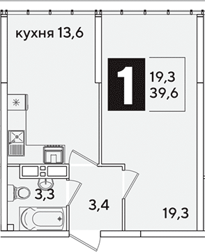 Продается 1-комн. квартира, 39.6 м²