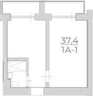 Объект, 37.4 м², 3/4 этаж, ЖК «Комплекс Luciano»
