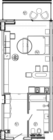 Студия, 46.7 м², 2/8 этаж, ЖК «Mandarin Garden Hotel»