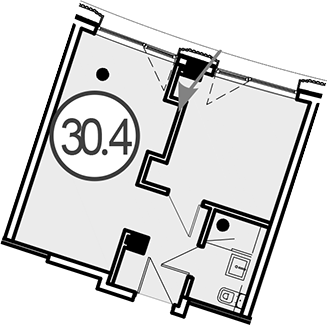 Объект, 30.4 м², 2/4 этаж, ЖК «Гостиничный комплекс GRAND CASCADE»