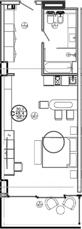 Студия, 47.5 м², 3/8 этаж, ЖК «Mandarin Garden Hotel»