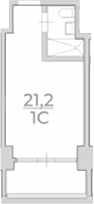 Студия, 21.2 м², 2/4 этаж, ЖК «Комплекс Luciano»