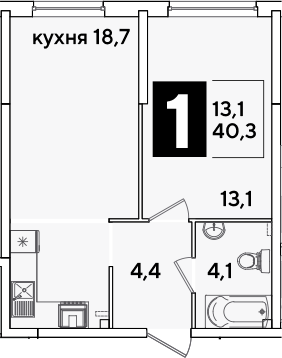 Продается 2-комн. квартира, 40.3 м²