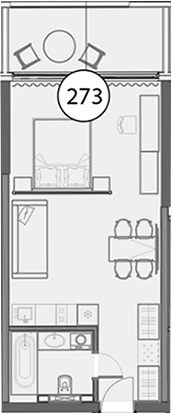 Студия, 47.1 м², 6/11 этаж, ЖК «Гостиничный комплекс Поляна Пик»