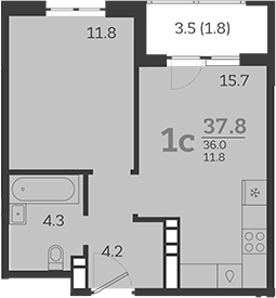 Продается 2-комн. квартира, 36 м²