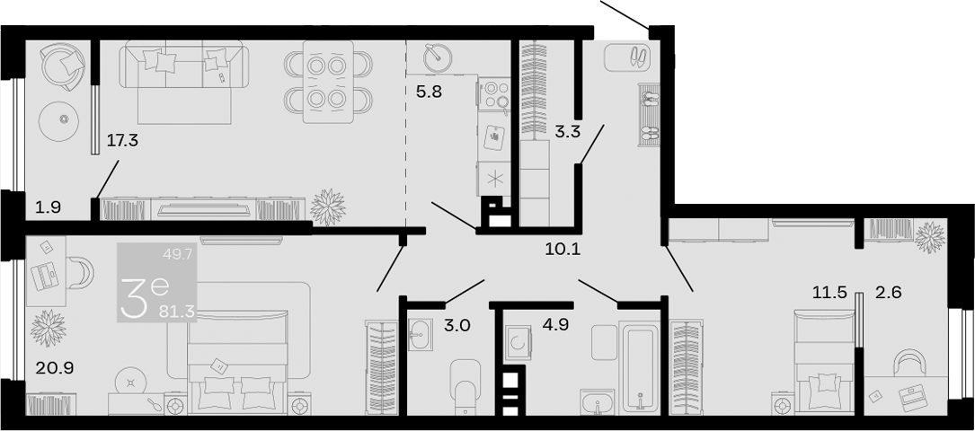 Продается 3-комн. квартира, 76.8 м²