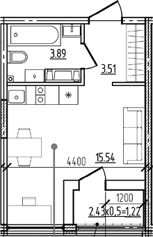 Продается 1-комн. квартира, 22.94 м²