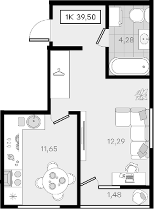 Продается 1-комн. квартира, 38.02 м²