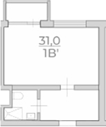 Студия, 31 м², 4/4 этаж, ЖК «Комплекс Luciano»