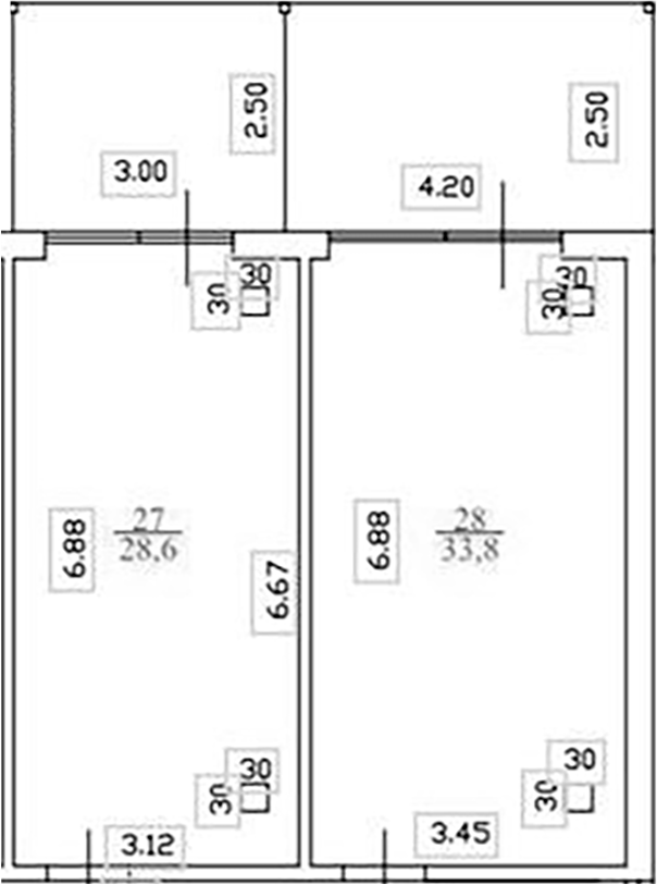 Объект, 62.4 м², 4/4 этаж, ЖК «White Village»
