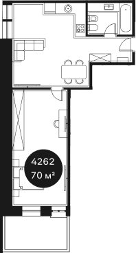 Объект, 69.77 м², 4/4 этаж, ЖК «Резиденция Волна»