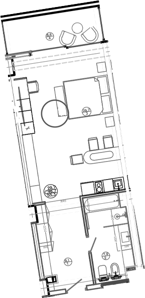 Студия, 46.7 м², 3/8 этаж, ЖК «Mandarin Garden Hotel»