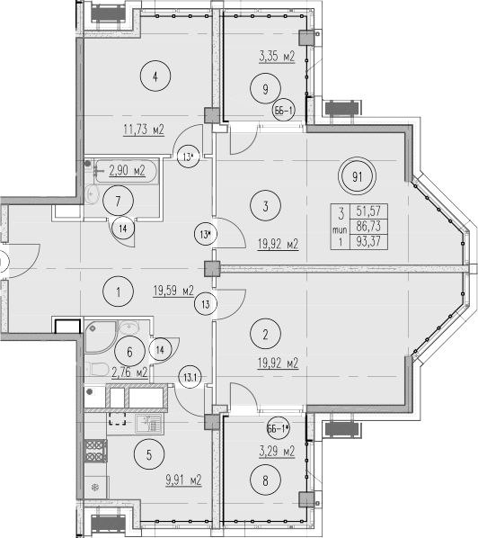 3-комн. Agoy Park Residence by Lavicon