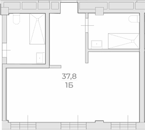 Объект, 37.8 м², 2/3 этаж, ЖК «Комплекс Luciano»