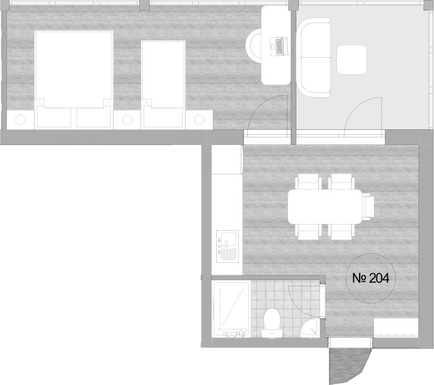Объект, 46.3 м², 2/3 этаж, ЖК «Апартаментный комплекс Мореин»