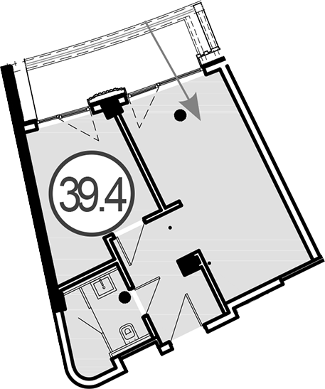 Объект, 39.4 м², 1/4 этаж, ЖК «Гостиничный комплекс GRAND CASCADE»