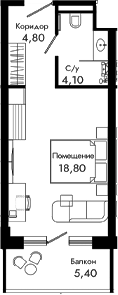 Студия, 27.7 м², 4/8 этаж, ЖК «Курортный отель Алеан Селект Агой»