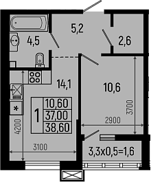Продается 1-комн. квартира, 37 м²