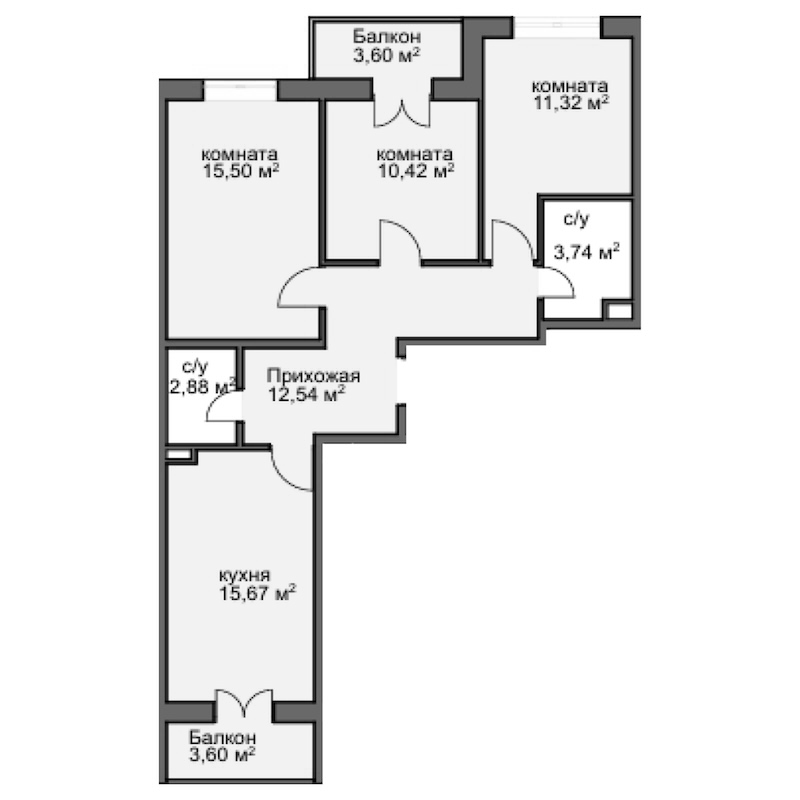 Продается 3-комн. квартира, 66.33 м²