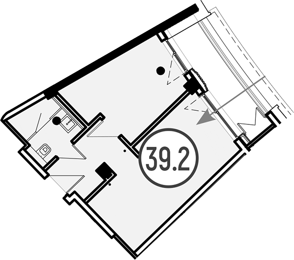 Объект, 39.2 м², 3/4 этаж, ЖК «Гостиничный комплекс GRAND CASCADE»