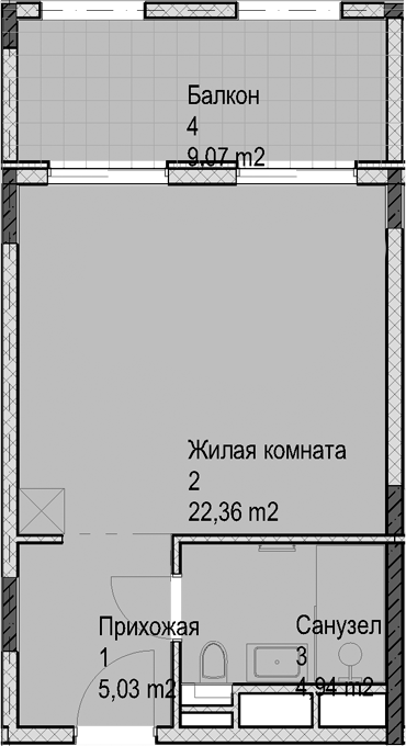 Продается 1-комн. квартира, 32.3 м²