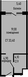 Студия, 28 м², 4/8 этаж, ЖК «Курортный отель Алеан Селект Агой»