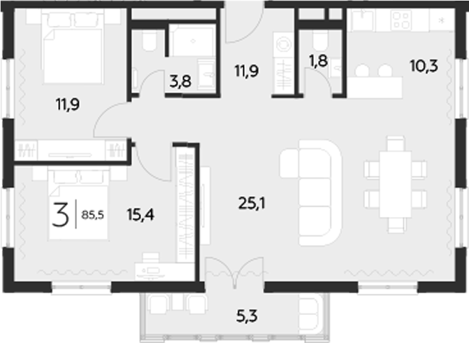 2-комн. LeePrime Residences Polyana Sochi