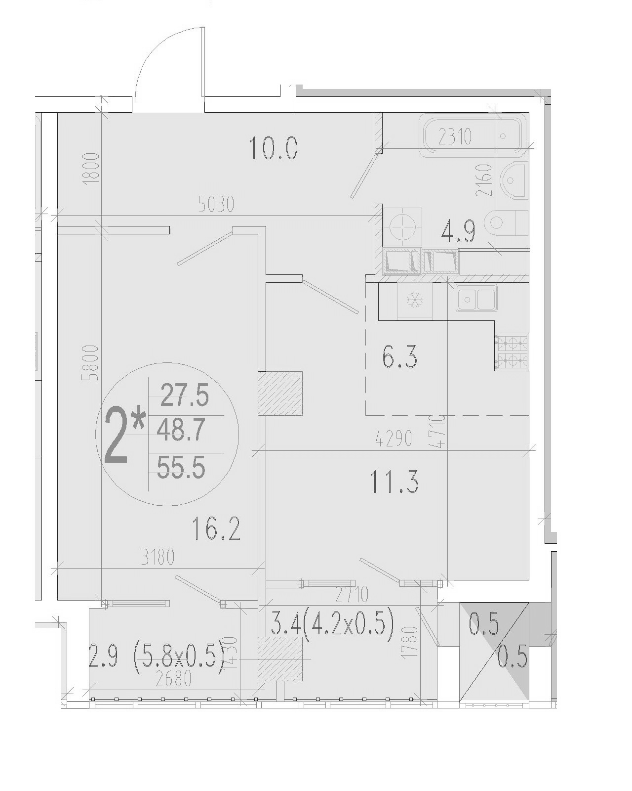 2-комн. Development-Plaza