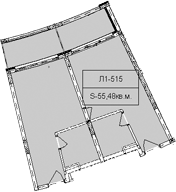 Объект, 55.48 м², 5/6 этаж, ЖК «Гостиничный комплекс Royal Beach Sochi»