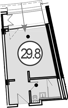 Объект, 29.8 м², 4/4 этаж, ЖК «Гостиничный комплекс GRAND CASCADE»
