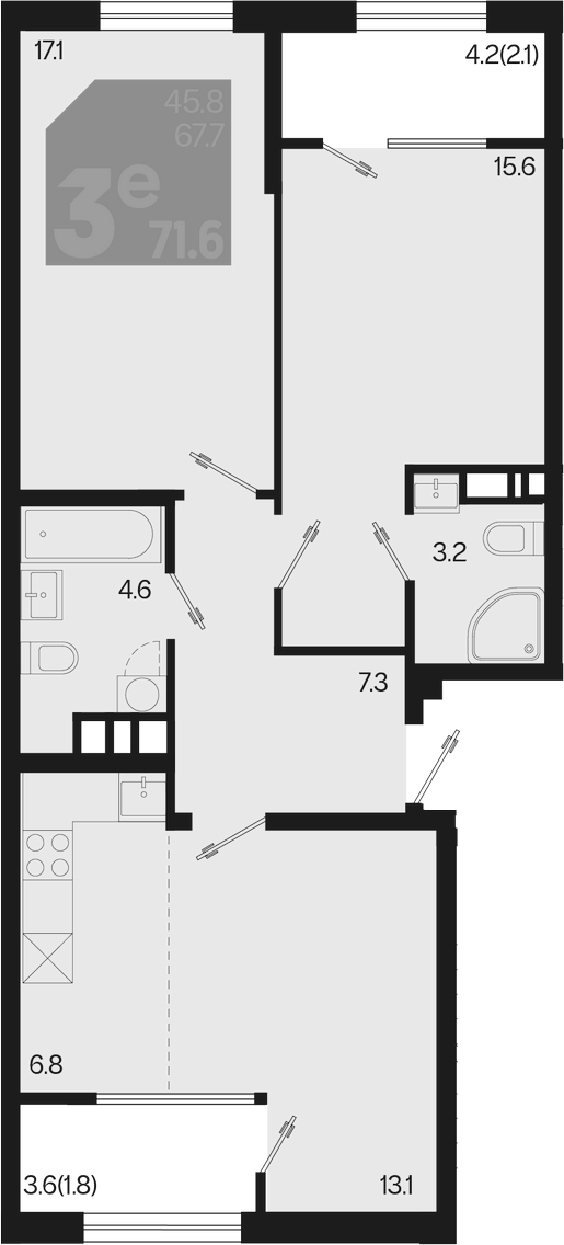 Продается 3-комн. квартира, 67.7 м²