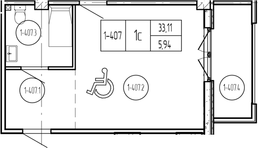 Продается 1-комн. квартира, 33.11 м²