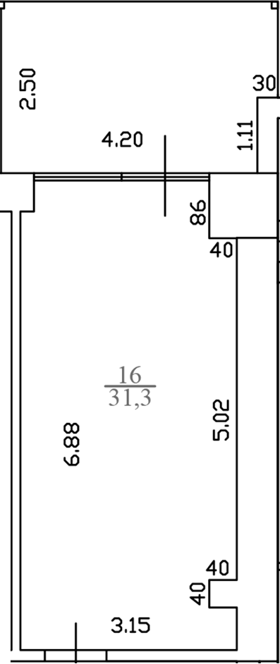Студия, 31.3 м², 2/4 этаж, ЖК «White Village»