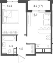 Продается 1-комн. квартира, 36.2 м²