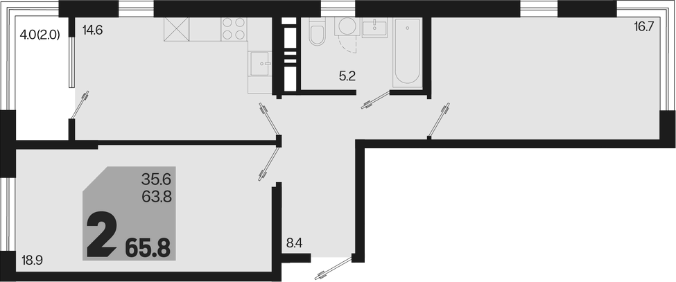 Продается 3-комн. квартира, 56.5 м²